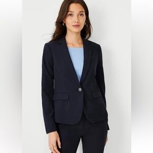 Ann Taylor Navy Single-Button Blazer
